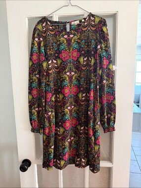 Fat Face Black Floral Print Blouse with Multicolor Accents